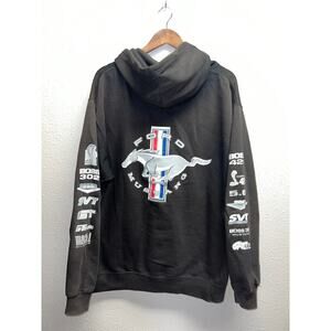 Ford Mustang Hoodie JH Design Boss Racing Ford Cars Graphic Black Full Zip XL